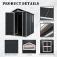thumbnail image 5 of IMagacFun 4x6 Resin Outdoor Storage Shed Waterproof Tool Shed Heavy Duty Plastic Shed with Floor Vent and Window for Garden Patio Backyard Black, 5 of 8