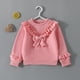 thumbnail image 4 of Cowsor Toddler Baby Girl Soft Thick Crewneck Ruffle Tops Infant Girls Cotton Long Sleeve T-Shirt, 4 of 4