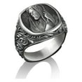 thumbnail image 3 of The Good Shepherd Jesus Silver Ring For Men, Christ and his Sheep Signet Ring, Christian Jewelry, Victorian Art Ring For Men, Jesus Men Ring, 3 of 5
