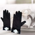 thumbnail image 3 of 2 guantes hasta la muñeca, elegantes, estilo vintage, cómodos, guantes cortos clásicos de , para espectáculos, ocasiones formales, fiestas, conci Negro Yinane Guantes cortos, 3 of 8