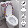 thumbnail image 3 of HELLHERO Cute Ghost Pumpkins Bathroom Toilet Lid Cover Set, Dustproof Stretch Fit Polyester Fabric Toilet Cover Set, 3 of 8
