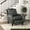 Gray, variant on Transitional Gray Reclining Chair With Comfortable Padding, Metal Base Push Back In Gray, Modern Living, Reinforced Seat
