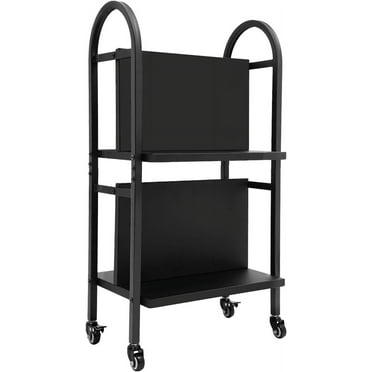 Rolling Library Book Cart – 34 Inches Tall, 100LBS Capacity Double Sided, and Versatile Office Book Cart with Lockable Wheels,for Home Shelves Office School Book Truck