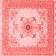 thumbnail image 1 of Ahgly Company Indoor Square Medallion Red Traditional Area Rugs, 3' Square, 1 of 4