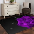 thumbnail image 3 of Purple Rose Area Rugs 3'x5', Washable Small Throw Rugs for Living Room Bedroom, Abstract Spring Flowers Vintage Black Indoor Outdoor Rug Non-Slip Low Pile Carpet Runner Reversible Floor Mats, 3 of 8