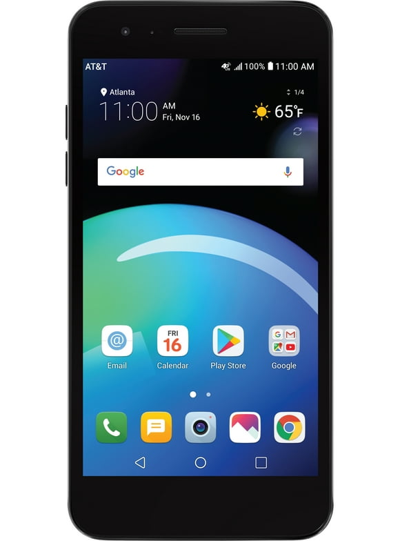 AT&T Prepaid LG Phoenix 4 16GB Prepaid Smartphone, Black