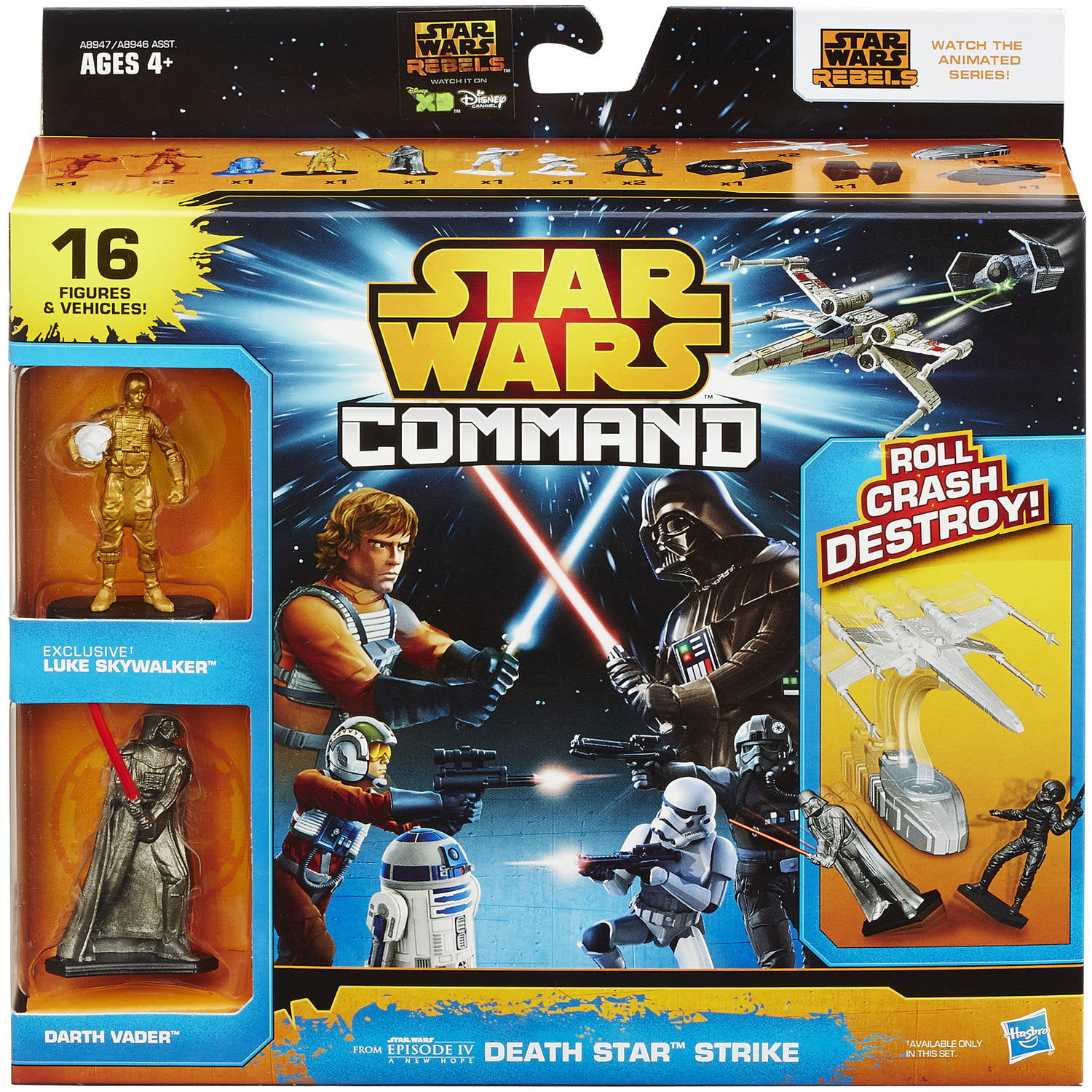 Star Wars Command Death Star Strike 16 toy figures and vehicles Luke Darth 