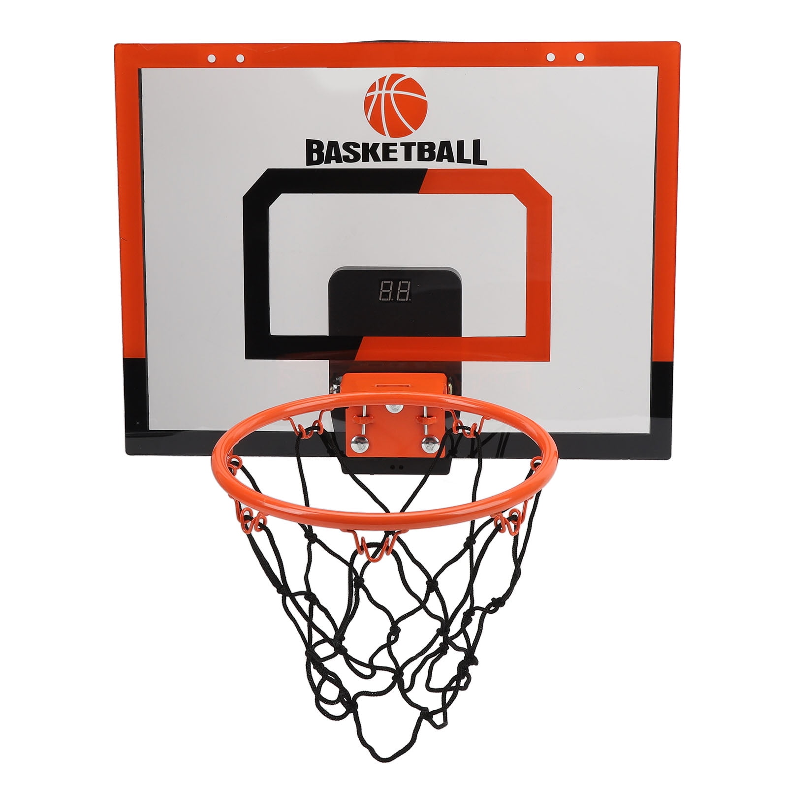 Canasta De Baloncesto Infantil Para Puerta – Tablero De Plástico Transparente, Aro De Metal, Incluye Pelota Y Accesorios, Fácil Montaje
