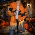 thumbnail image 5 of idosla Halloween Witch Print Knitting Cardigan for Women Long Sleeve Open Front Knitted Sweater Outwear Coat Tops (Orange, XL), 5 of 8