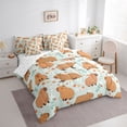 thumbnail image 3 of Homewish Cartoon Capybara 7-Piece Twin Bedding Sets for Preppy Children Kids,Kawaii Animal Bedding Comforter Set,Chic Floral Flowers Breathable Sheet Sets,Microfiber Bedroom Decor,Reversible, 3 of 8
