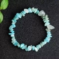 thumbnail image 4 of EOEMY Natural Amazonite Quartz Gravel Gems Bracelet Crystal Stretch String Bangle Gift, 4 of 9
