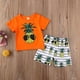 thumbnail image 2 of Ropa de verano para bebés 2 piezas Camisetas de manga corta con estampado de piña Conjunto de pantalones cortos de playa para niños pequeños XBTCLXEBCO 18-24 meses, Anaranjado, 2 of 6