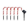 thumbnail image 2 of 16" Tall Christmas Candy Cane Pathway Markers Lights, Christmas Decorations Set of 5 Candy Cane Lights for Christmas Lawn Sidewalk Outdoor Decorations, Solar Model, 2 of 11