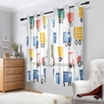 thumbnail image 2 of Yayeee Window Curtains Light Filtering 63"x42" Grommet Panel Pair Home Living Room Decor, Truck Pattern, 2 of 7