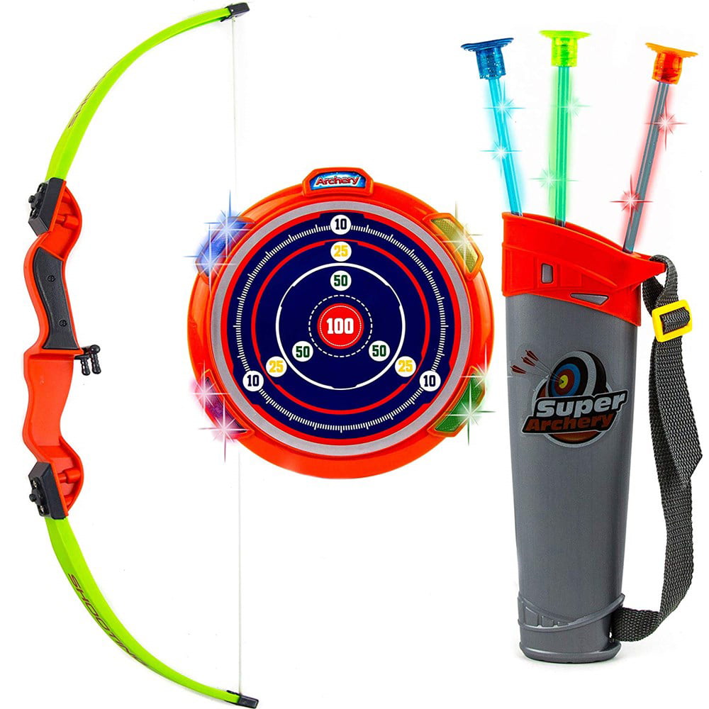 Red Best Holiday Toys Toysery Bow and Arrow for Kids with LED Flash Lights 