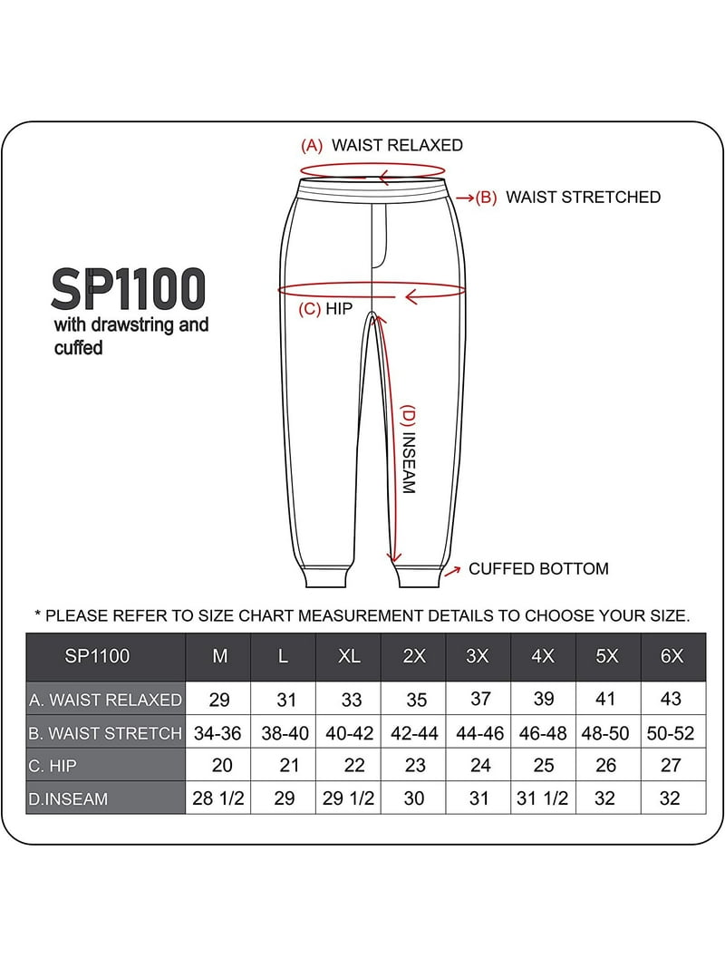 JMR Men's Fleece Sweat Pants, Elastic Waistband with Drawstring