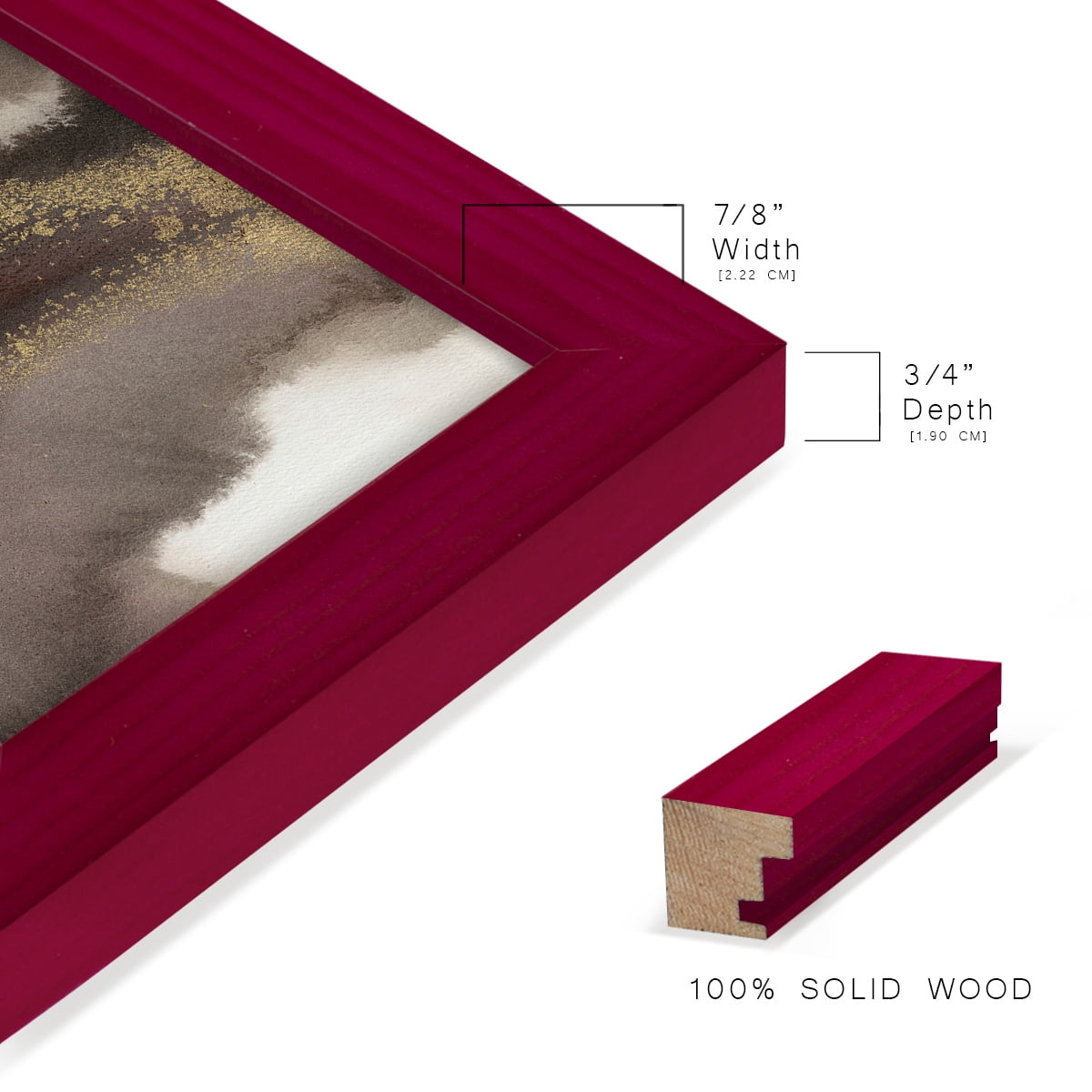 Mountain Seasons IV - Framed Print w/glass - Cherry Red