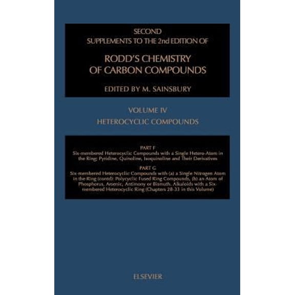 Pre-Owned Six-Membered Heterocyclic Compounds with a Single Hetero-Atom in the Ring; Pyridine, Quinoline and Isoquinoline and Their Derivatives and Six-Membered Heterocyclic Compo (Hardcover) 97804...