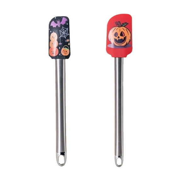 WEGFTDUOP Halloween-Themed Stainless Steels Spatula Set - 2-Piece Non-Stick Friendly Kitchen Tools With Stainless Steel Handles For Easy Storage