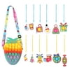 Biekopu Pineapple Shaped Shoulder Bag Cartoon Patterns Fidget Toys Set