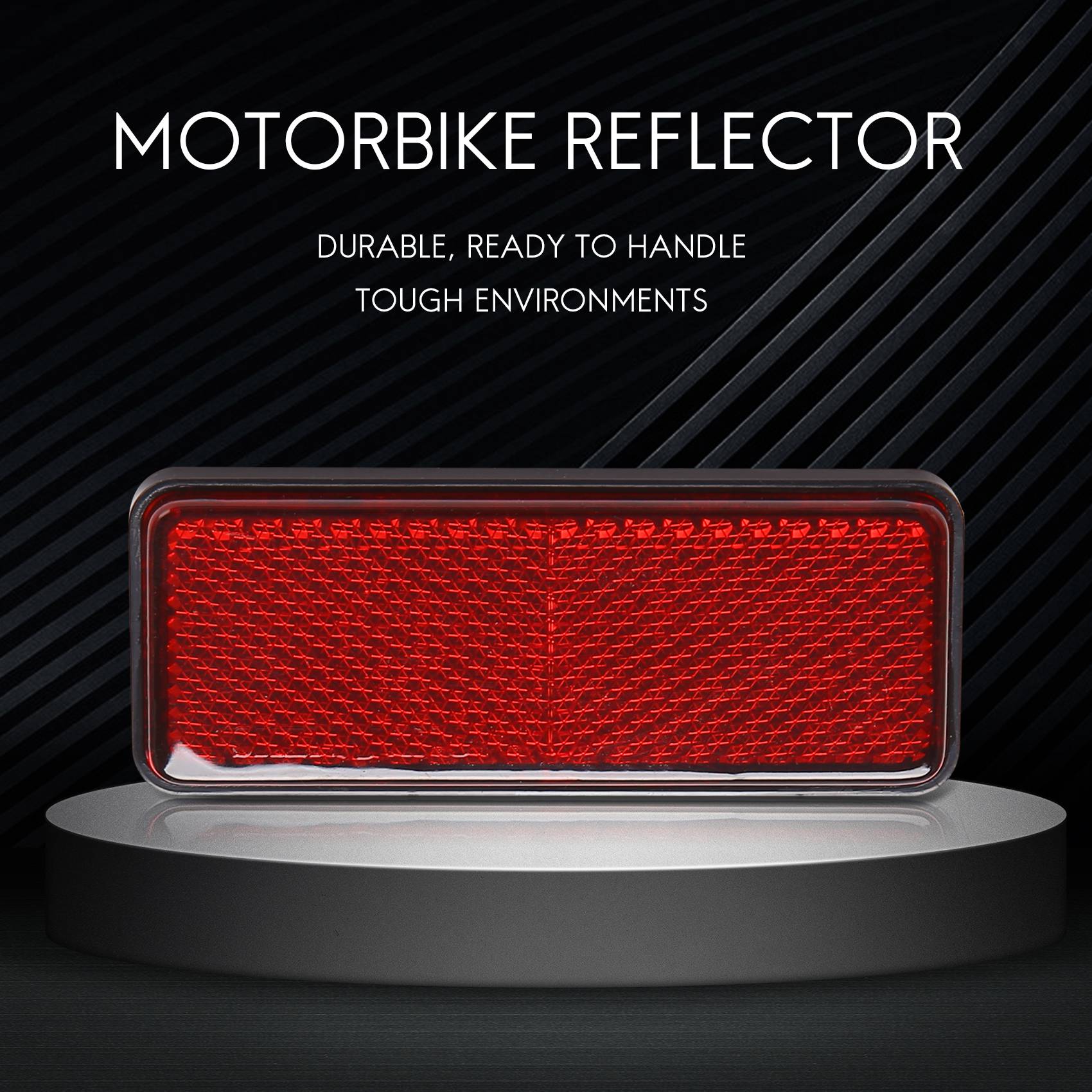 Motorbike Reflector Red Light Rear Motorbike Quad Scooter Bike Reflector Number Plate Rectangle