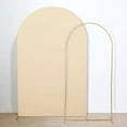 thumbnail image 2 of Balsa Circle 8 ft Beige Fitted Matte Spandex Round Top Wedding Arch Backdrop Stand Cover Party Events Decorations, 2 of 5