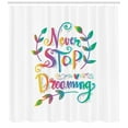 thumbnail image 3 of Ambesonne Dream Shower Curtain, Never Stop Dreaming Words, 69"Wx75"L, Multicolor, 3 of 3
