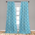 thumbnail image 4 of Ambesonne Vintage Curtains, Antique Floral Ornaments, Pair of 28"x63", Pale Sky Blue Teal Grey, 4 of 4