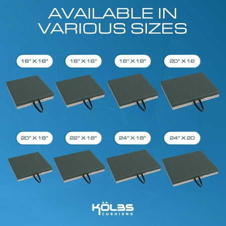 Kolbs Gel Extreme | Wheelchair Cushion Gel Seat Cushion | 3 Inch Thick (16 x 16 x 3)