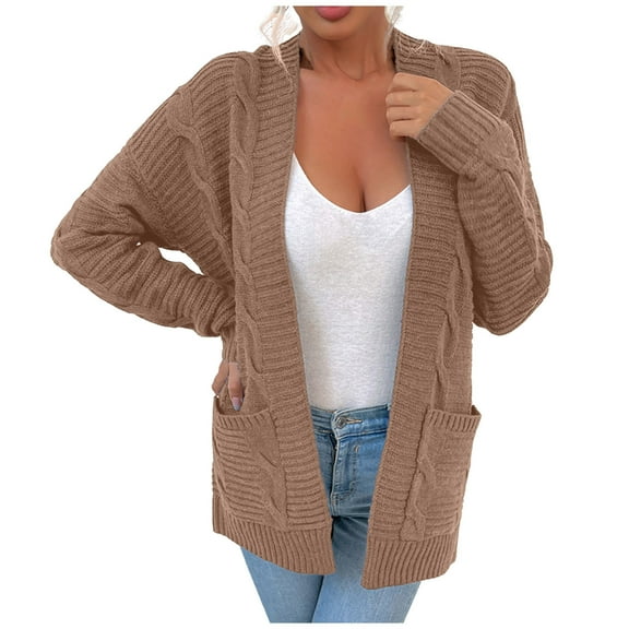 Women's Sweaters Under $15 Cardigan Lightweight Casual Pockets Long Sleeve Casual Coat Cardigan Blouse