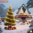 thumbnail image 2 of Stylish Metal Hanging Christmas Tree Wind Spinner - Spiral Design with Festive Lights & Garlands for Garden & Yard Decor, 2 of 7