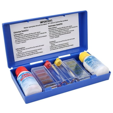 Water Quality Test Kit, PH Chlorine Water Quality Test Kit Swimming Pool Tester Water Testing Box (2 Way Test Kit)