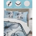 thumbnail image 4 of Quilts Twin XL Size, Blue Flower Soft Comforter Bedding Set for Bed, Retro Gradient Texture Painting Plant Leaf Lightweight Quilted Bedspread with Pillow Cover(2 Pieces) for All Season, 68x98 Inch, 4 of 6