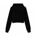 thumbnail image 4 of DORKASM Hoodies for Women Long Sleeve Slim Fit Going Out Sweatshirt Crew Neck Lightweight 2026 Causal Pullover Fall Winter Drawstring Comfy Crop Tops Black L, 4 of 8