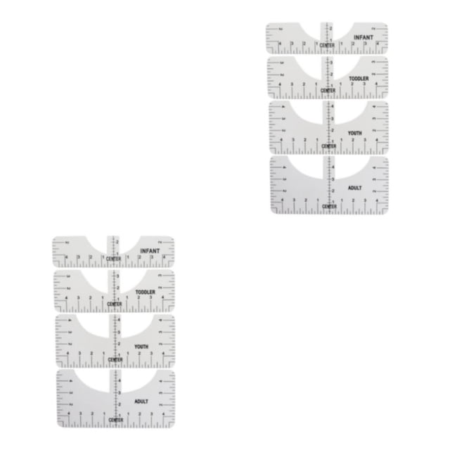 fastboy Handy T-Shirt Ruler Tool Alignment Craft Tool Guide 5PCS Accurate Centering for Flawless Designs Clear 4 Pcs 2Set