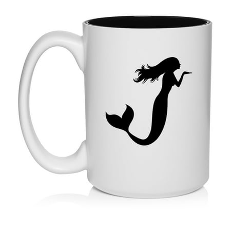 

Mermaid Ceramic Coffee Mug Tea Cup Gift for Her (15oz White)