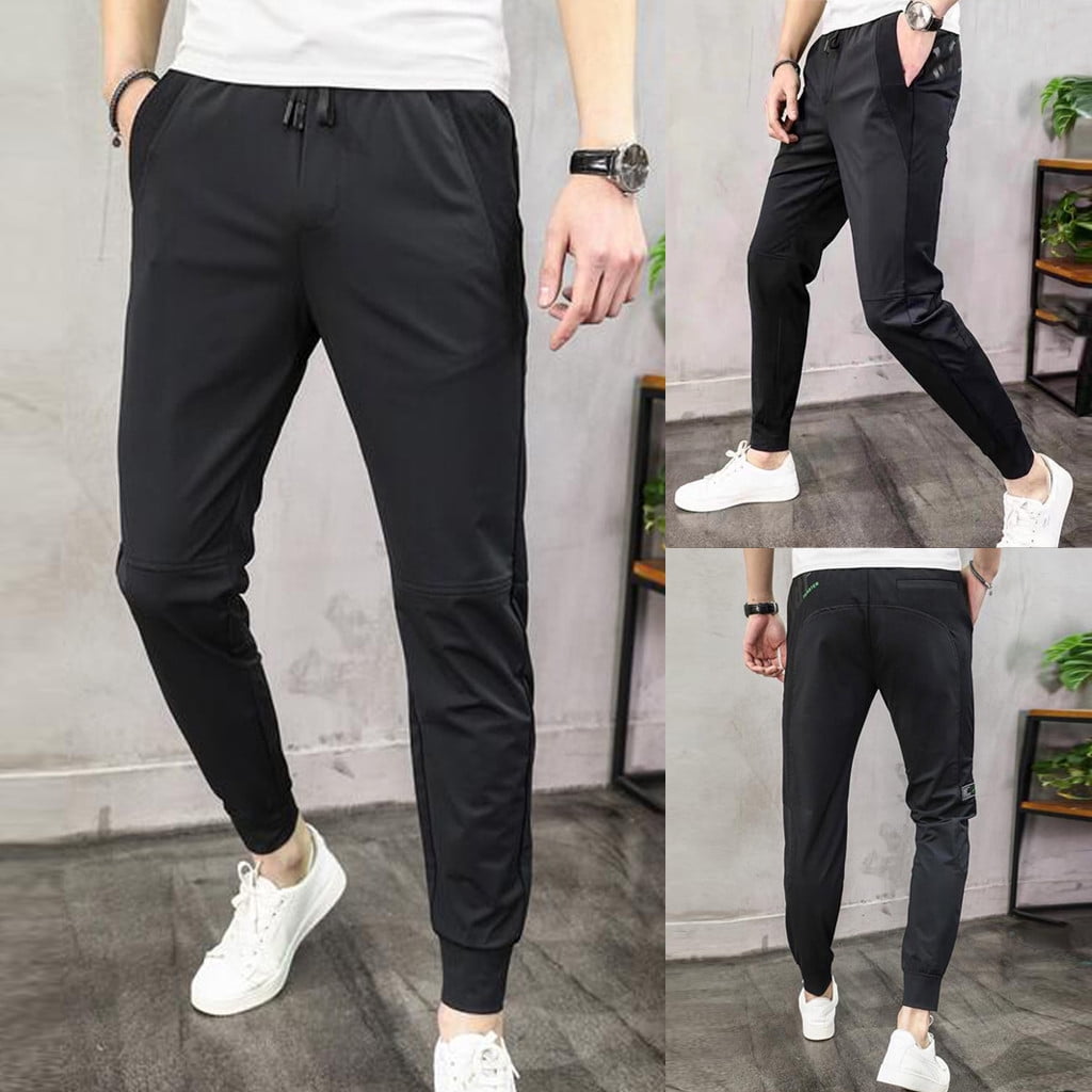 Tangnade Pants For Men Fashion Drawstring Mesh Pocket Sports Trousers ...