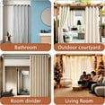 thumbnail image 3 of Mxdfafa 40-122inch Black Telescopic Tension Curtain Rod - Heavy Duty No Drill Closet Rod for Hanging Clothes, Rust-Proof Carbon Steel Extendable Laundry Rod for Bathroom/Windows/Room Divider, 3 of 9