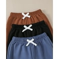thumbnail image 6 of Infant Boys Clothes 3 Pack Baby Boy Pants 3 6 12 18 24 Months Toddler Boy Sweatpants Color-blocked 2T 3T Infant Boys Pants Brown Black Blue, 6 of 7