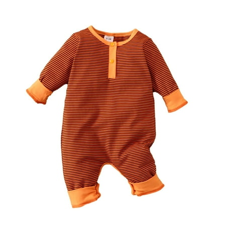 

Binmer Baby Romper Autumn Winter Clothes Newborns Jumpsuit Striped Pullover Overalls