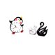 thumbnail image 5 of Reloj de pared silencioso, sin , decorativo, de madera, con forma de pingüino pequeño, figuras de cisne de cerámica, esculturas de ciervo hechas, 5 of 8