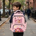 thumbnail image 4 of Jeiento Funny Axolotl Kids Backpack for Elementary Girls 17 Inch Large Capacity School Backpack Water-Resistant Polyester Multi-Pocket Bookbag for Back to School Supplies, 4 of 7