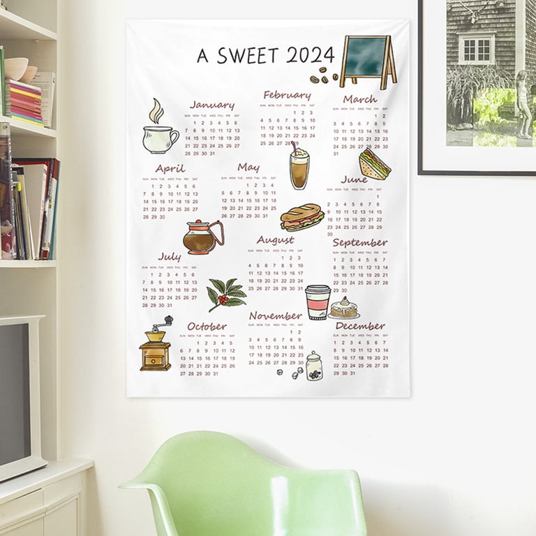 Fusipu 12 Months Calendar 2024 Wall Calendar Soft Cloth Hanging Tapestry  for Room Bedroom 12 Months Decorative Calendar Durable Washable Perfect  Home Decor - Walmart.com