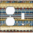 thumbnail image 4 of Metal Light Switch Plate Cover Ethnic Aztec Tribal Art Pattern Green SFR054, 4 of 13