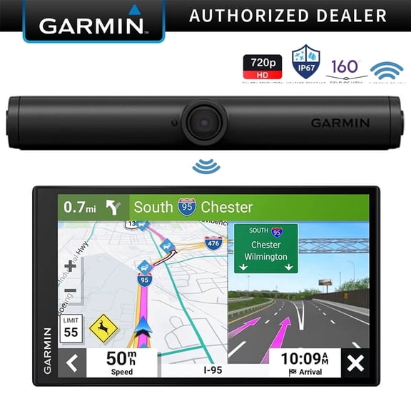 Garmin 010-01866-00 BC 40 Wireless Backup Camera Bundle with DriveSmart 76 7" Car GPS Navigator| Official Garmin USA Dealer