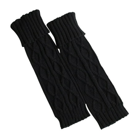

1pair Ribbed Knitted Girl For Women Daily Solid Under Knee Party Leg Warmer Soft