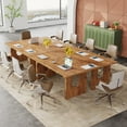 thumbnail image 4 of Tribesigns Modern Executive Desk, 70.9" Large Office Computer Desk, Conference Table Meeting Room Table, Simple Workstation Business Furniture for Home Office, Rustic Brown, 4 of 8
