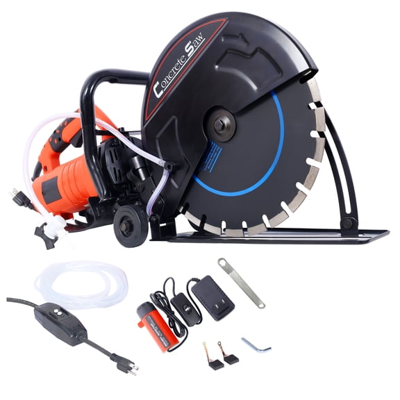 Concrete Saw 14 Inch, Wet/Dry Cut Off Saw, 2800W Power, Water Line & Dust Port