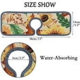 thumbnail image 4 of SKYSONIC Faucet Absorbent Mat 2 Pcs Retro Sunflowers with Maple Leaves Kitchen Faucet Splash Catcher Washable Counter Drying Pads Behind Faucet for Kitchen Bathroom, 4 of 7