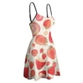 thumbnail image 4 of Strawberry Fruit Watercolor Sweet Elegant Slip Dress Women Korean Kawaii Dress, 4 of 6